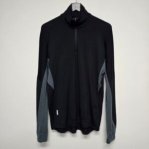 Icebreaker Bodyfit 260 1/4 Zip Mens Large Black Merino Wool Base‎ Layer Gorpcore